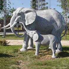 black marble large elephant statues for garden park decor